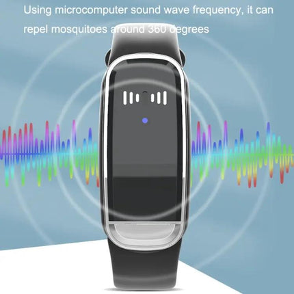 Ultrasonic Mosquito Repellent Bracelet Black For Outdoor Use