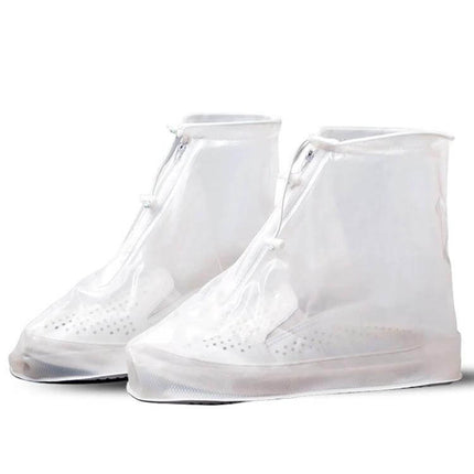Waterproof Anti-Skid Shoe Covers for Rainy Outdoor Protection - clear reusable rain shoe covers with zipper and non-slip soles