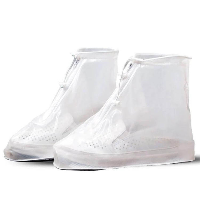 Waterproof Anti-Skid Shoe Covers for Rainy Outdoor Protection - clear reusable rain shoe covers with zipper and non-slip soles