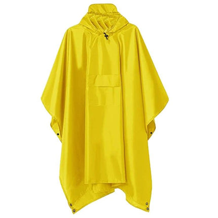 Waterproof Raincoat with Backpack for Hiking and Outdoor Adventures - yellow hooded lightweight 210T polyester taffeta poncho with built-in pocket