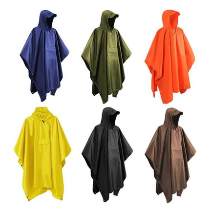 Waterproof Raincoat with Backpack for Hiking and Outdoor Adventures - lightweight hooded waterproof poncho in multiple colors, breathable 210T polyester taffeta