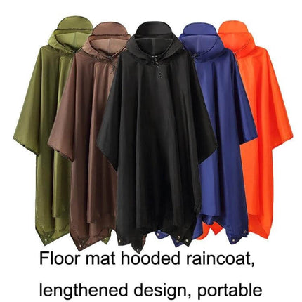 Waterproof Raincoat with Backpack for Hiking and Outdoor Adventures - hooded lightweight 210T polyester taffeta packable rain poncho in multiple colors