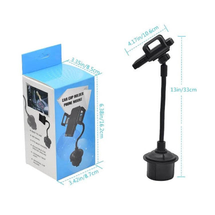 Car Cup Holder Bracket With Universal Phone Mount For In Car Navigation - 360° adjustable cup holder phone mount, fits most cup holders