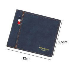 Men's Frosted PU Leather Tri-Fold Wallet - Vintage Style Large Capacity Card Holder