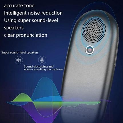 Compact Voice Translator for Travelers' Daily Interactions - sleek handheld device with speaker, noise reduction and clear pronunciation for real-time translations