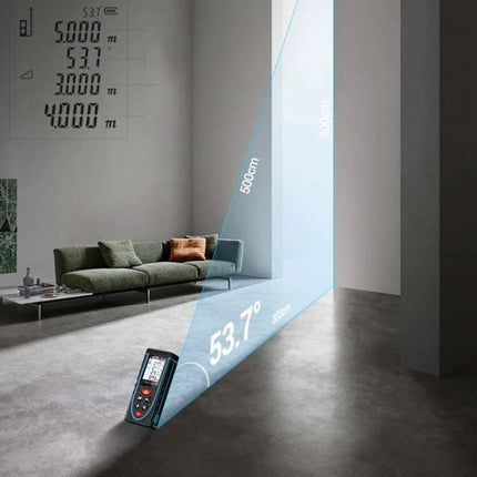 SNDWAY Laser Distance Meter for Accurate Everyday Measurements measuring room height and distance with projection beam and angle readout