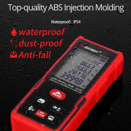 SNDWAY Handheld Laser Rangefinder for Everyday Distance Measurement rugged red laser distance meter, waterproof dust-proof anti-fall design