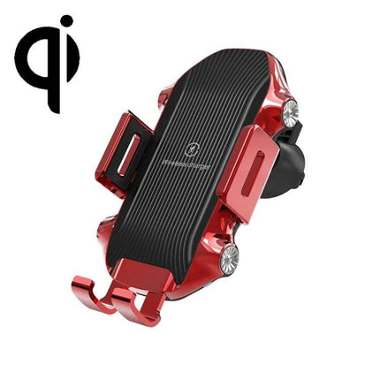 Car Wireless Charger With Suction Cup Phone Holder - red suction mount with intelligent induction, one-handed wireless charging for cars