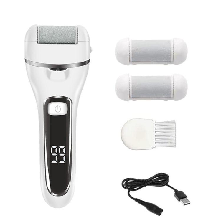 Rechargeable Electric Foot Care Grinder with Digital Display and Variable Speed White