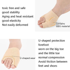 U-Shaped Hallux Valgus Relief Socks with Adjustable Forefoot Pads - 1 Pair