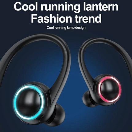 Single Ear Bluetooth Headset With Secure Ear Hook For Jogging compact A1S with hanging-ear design and LED running lights