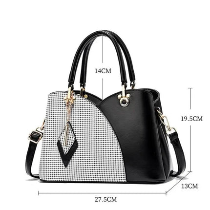 Lattice Texture Large Capacity Handbag White For Everyday Use