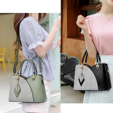 Lattice Texture Large Capacity Handbag White For Everyday Use