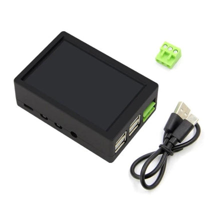 Lily Pi ESP32 Microcontroller Board with Raspberry Pi Compatibility black enclosure kit with USB cable and terminal connector