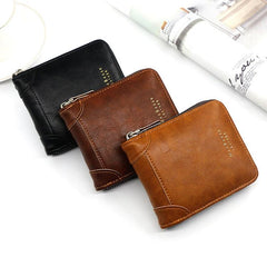 Menbense Stylish Large Capacity Retro Zip Wallet for Men