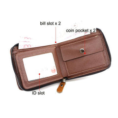 Menbense Stylish Large Capacity Retro Zip Wallet for Men