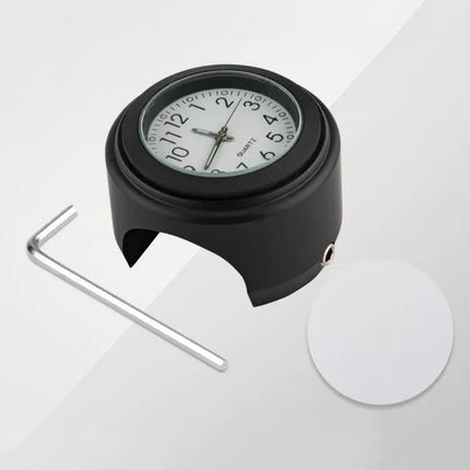 Aluminum Alloy Motorcycle Handlebar Clock Silver Shell For Riding