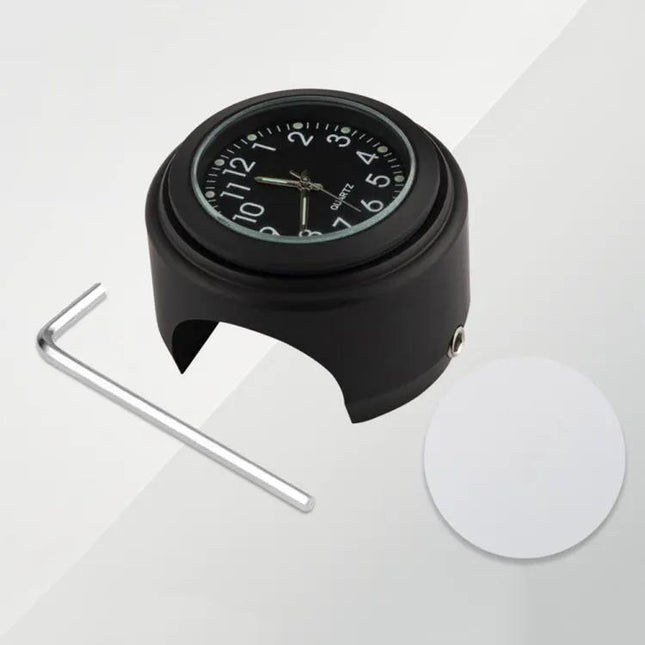 Aluminum Alloy Motorcycle Handlebar Clock Silver Shell For Riding
