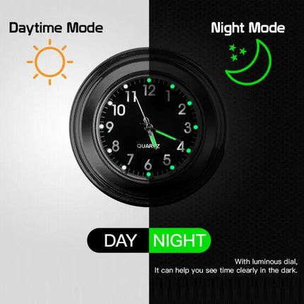 Aluminum Alloy Motorcycle Handlebar Clock Silver Shell For Riding