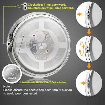 Aluminum Alloy Motorcycle Handlebar Clock Silver Shell For Riding