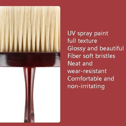 Soft Bristle Wooden Handle Dust Brush for Car Interior Cleaning – close-up of soft fiber bristles and glossy lengthened wooden handle, non-irritating, gentle dusting