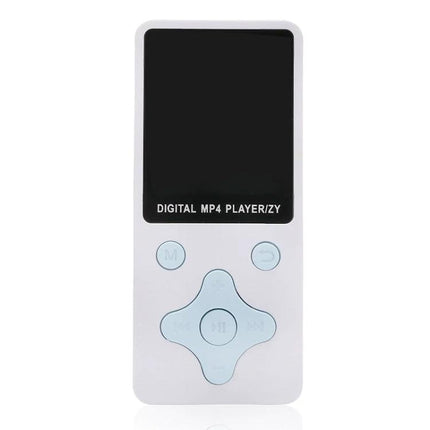 Ultra-Thin Portable MP4 Player for Music and Video Playback – white 1.8-inch TFT screen, FM radio, photo browse, voice record, commute-friendly design