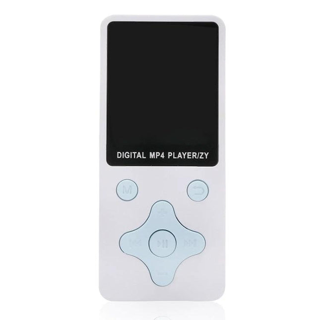 Ultra-Thin Portable MP4 Player for Music and Video Playback – white 1.8-inch TFT screen, FM radio, photo browse, voice record, commute-friendly design