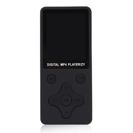 Ultra-Thin Portable MP4 Player for Music and Video Playback - black 1.8-inch TFT screen, compact FM radio and voice recorder