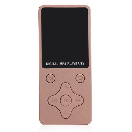 Ultra-Thin Portable MP4 Player for Music and Video Playback - rose gold compact 1.8-inch TFT display, FM radio, photo browse, voice memo recorder