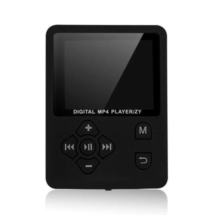 Portable MP4 Music Player with Lyrics Synchronization and FM Radio black digital MP4 player with 1.8-inch display and navigation buttons