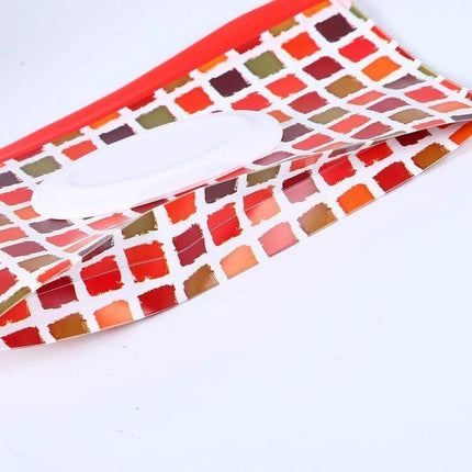 Baby EVA Wet Wipes Bag Portable For Travel Diaper Bag colorful mosaic print pouch with resealable lid and slim handle