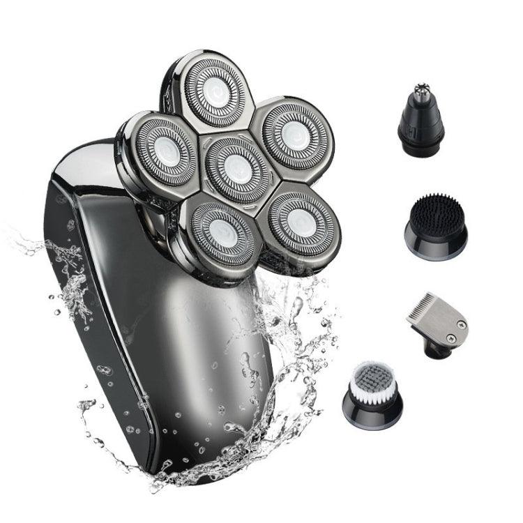 IPX7 Waterproof USB Rechargeable Six-Blade Electric Shaver with LCD Display 5 in 1