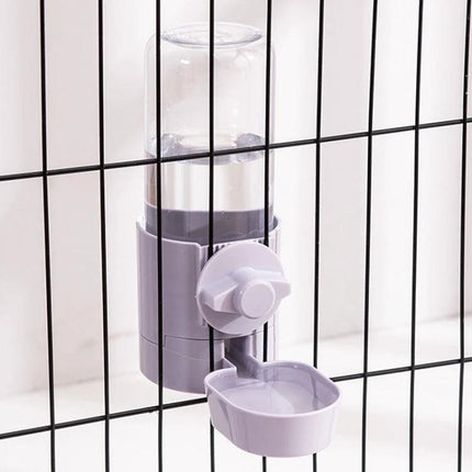 Hanging Feeder for Cats in Daily Home Care Routines – wall-mounted water and food feeder attached to wire cage to reduce mess