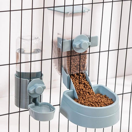 Hanging Feeder for Cats in Daily Home Care Routines - wall-mounted water bottle and gravity dry food feeder for cages and doors