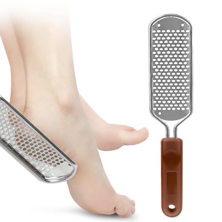 Stainless Steel Foot Exfoliator and Grinding Tool with Comfortable Handle Big Hole Smiles (Brown)