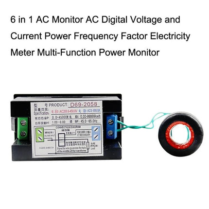 Multifunctional Digital Meter for Electrical Parameter Monitoring showing AC voltage current power monitor with clamp and module