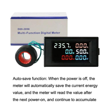 Multifunctional Digital Meter for Electrical Parameter Monitoring - compact panel meter showing AC voltage current power and frequency for home workshop