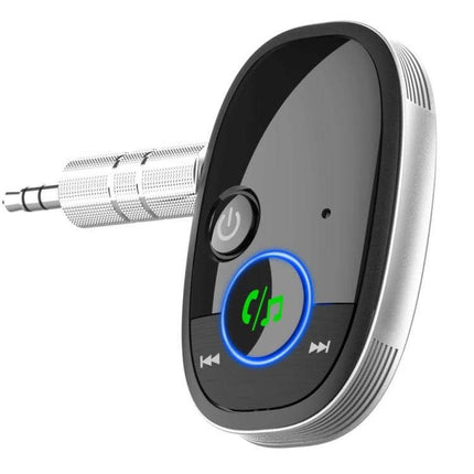Car Bluetooth Receiver Black In Car Music Listening - compact Bluetooth 5.0 A2DP adapter with AUX plug, hands-free calls and auto-reconnect