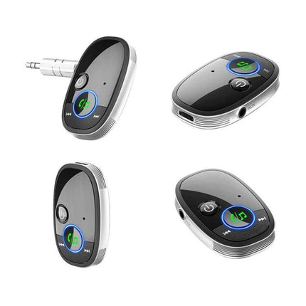 Car Bluetooth Receiver Black In Car Music Listening compact black Bluetooth 5.0 receiver for AUX hands-free calls and wireless music streaming