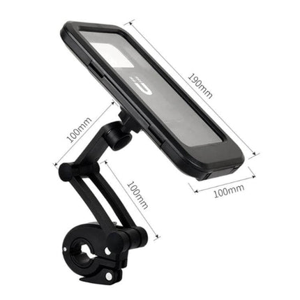 Bicycle Phone Holder Waterproof Bag For Everyday Rides - IPX6 waterproof bike mount with universal handlebar clamp and clear touchscreen window