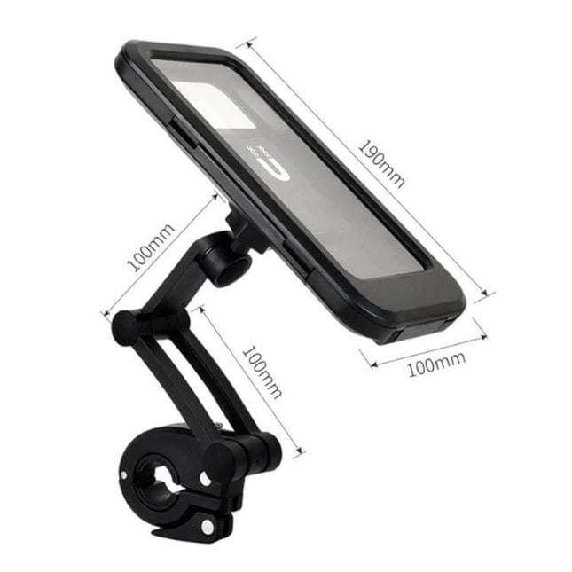 Bicycle Phone Holder Waterproof Bag For Everyday Rides - IPX6 waterproof bike mount with universal handlebar clamp and clear touchscreen window