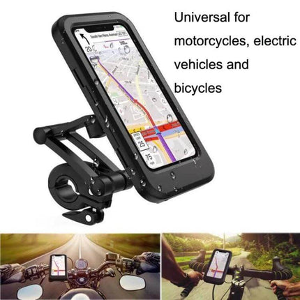 Bicycle Phone Holder Waterproof Bag For Everyday Rides - IPX6 universal bike motorcycle e-vehicle phone mount protecting against rain and splashes