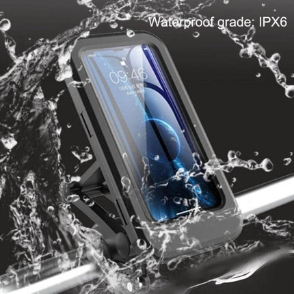 Bicycle Phone Holder Waterproof Bag For Everyday Rides mounted on bike handlebar with IPX6 water splash protection