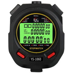 Luminous 3-Row Stopwatch Timer with Durable Design for Training and Referee Use