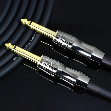 Audio Cable for Home Music Practice and Instrument Links connecting guitar and amp with gold-plated 1/4" jacks for clear signal and low noise