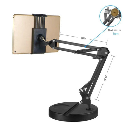 Compact Folding Stand for Everyday Home Device Holding - adjustable 360° ABS metal rubber tablet and smartphone holder on desk