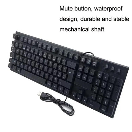 108-Key Wired USB Keyboard for Everyday Computer Use with Language Options