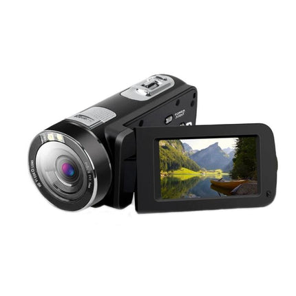 Foldable Digital Camera for Everyday Photography with Remote Control - compact portable camera with flip LCD showing landscape, remote included