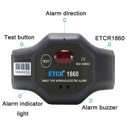ETCR Non-Contact High Voltage Alarm for Electrician Safety Detection wrist-type approach electric alarm with test button and indicator light