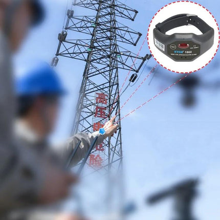 ETCR Non-Contact High Voltage Alarm for Electrician Safety Detection used by technician inspecting transmission tower